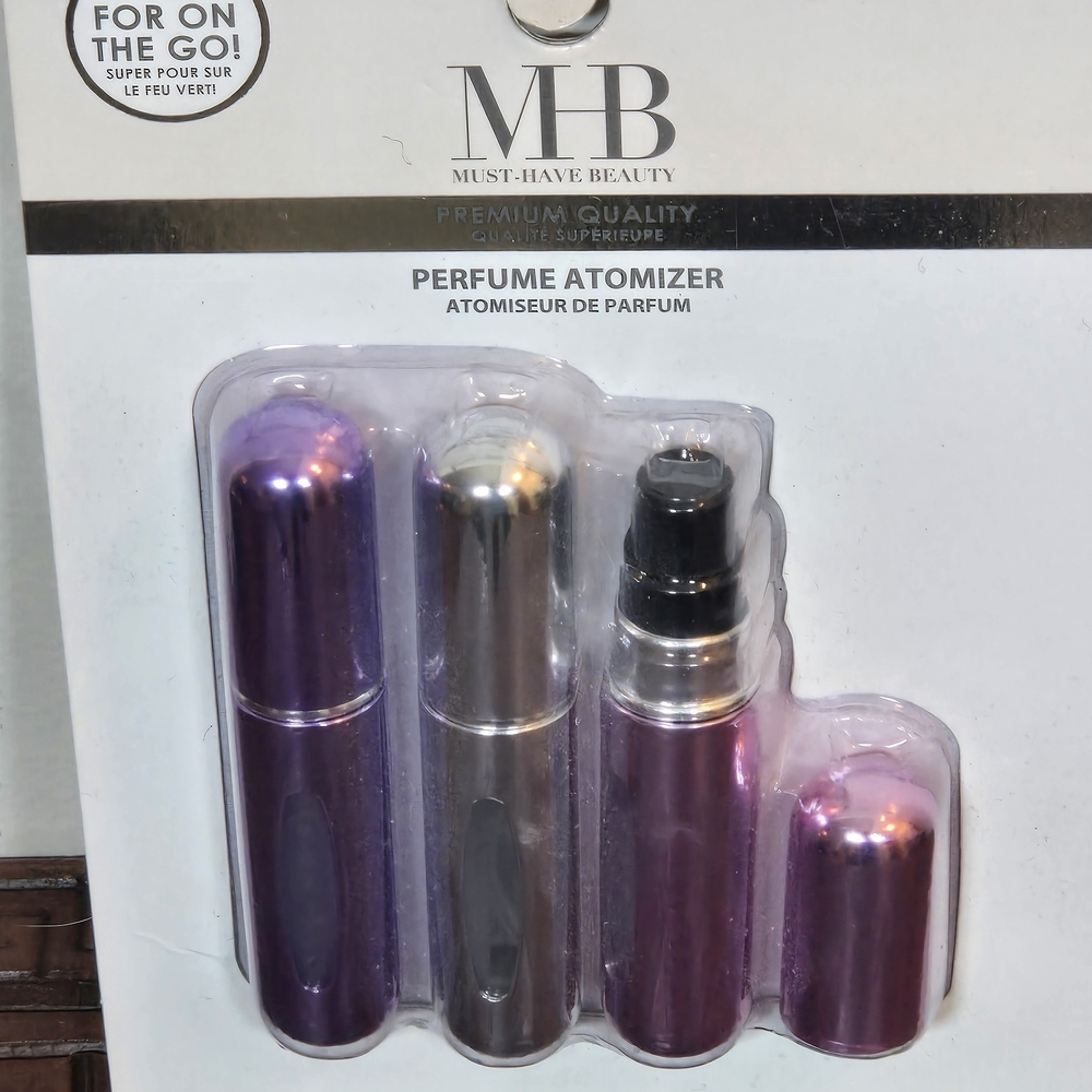 Alamar Purple and Silver Perfume Atomizer Set